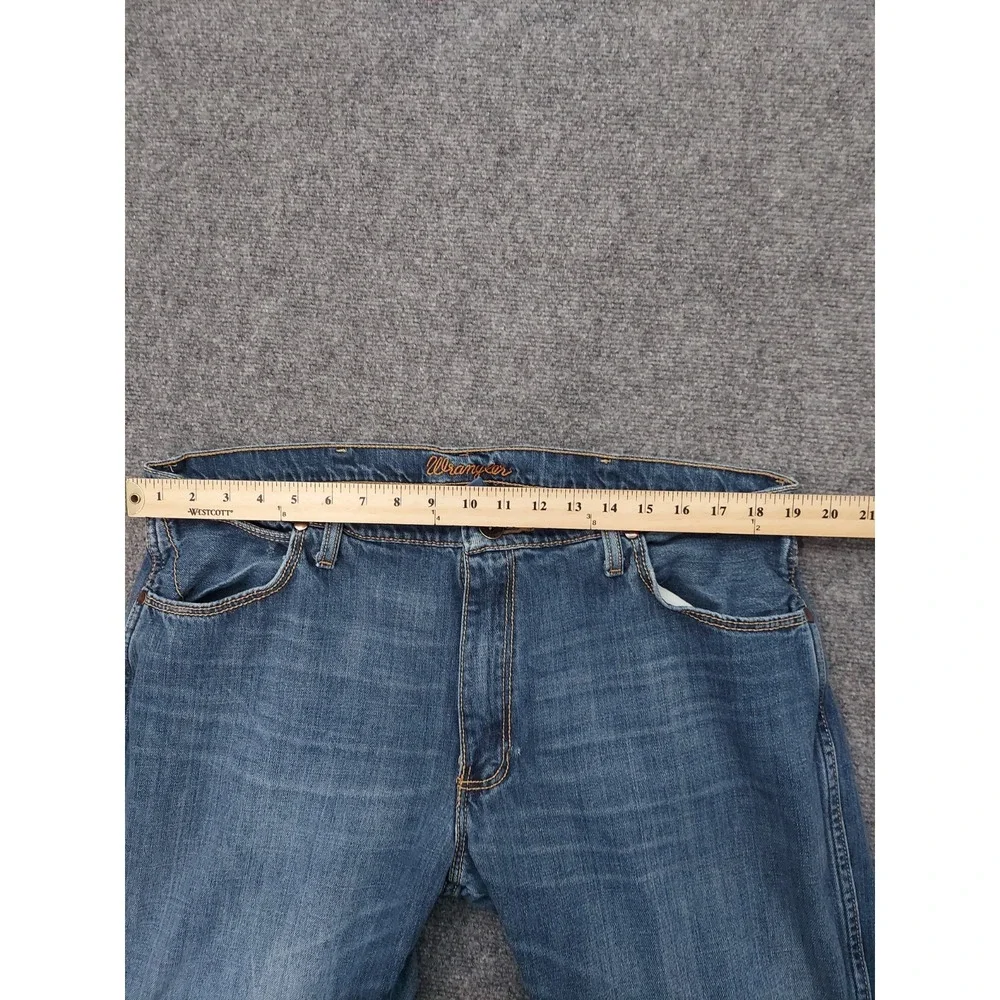 Wrangler Jeans Mens 38x36 Blue Slim Boot Cut Western Ranch Cowboy Cotton Denim